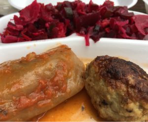 Cabbage roll, meatball, beet salad - Perogie Ottawa