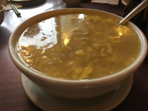 Minced chicken and sweet corn soup - Cafe Orient