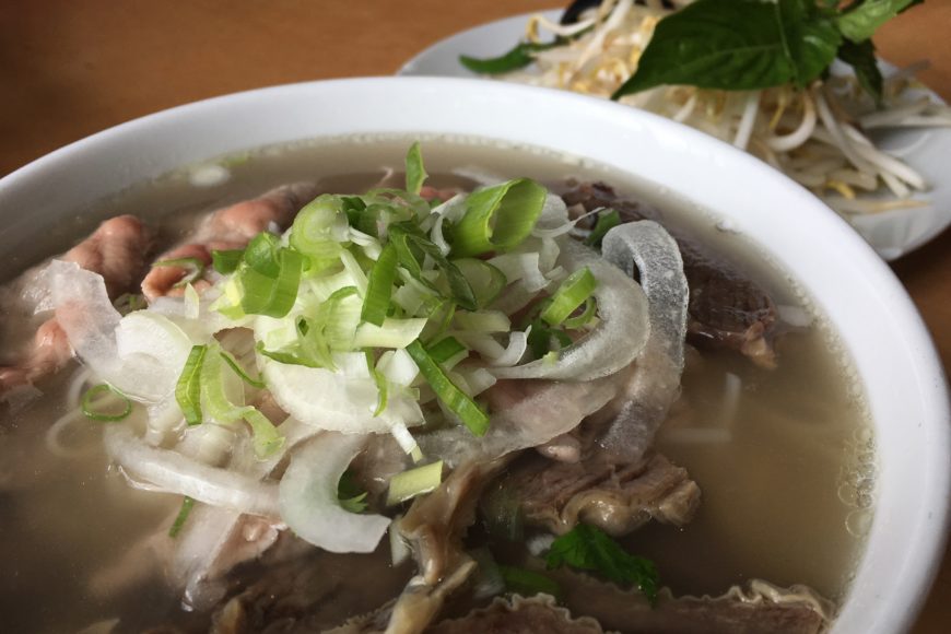 Rare and beef flank pho - The Noodle House