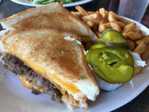 Double grilled cheese burger - Wellington Diner