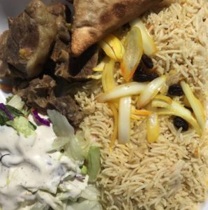 Lamb and rice at Alhuda Restaurant