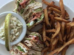 Club sandwich and fries - Bramasole Diner