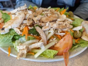 Large great salad with chicken added - John's Family Diner